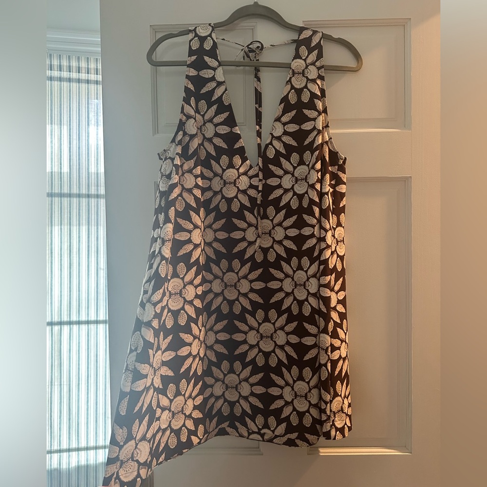 Hill House chocolate brown and White Floral Dress